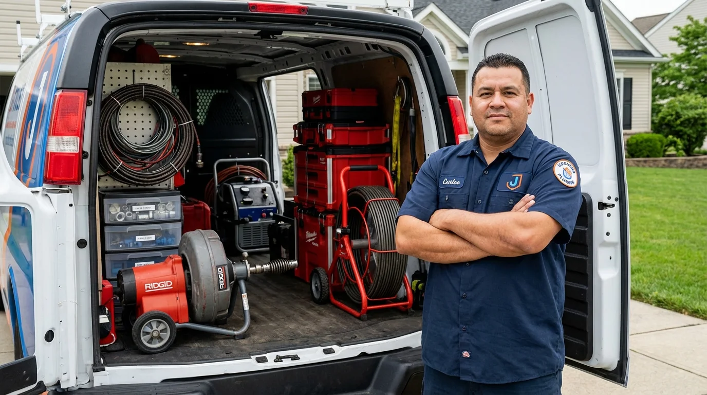 Professional drain cleaning equipment and Johns Plumbing LLC plumber in Cannon Falls