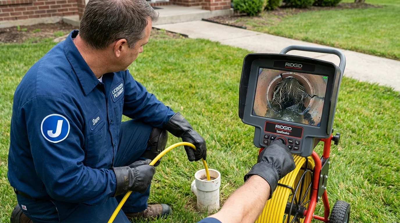 Sewer camera inspection being performed by Johns Plumbing LLC in Cannon Falls