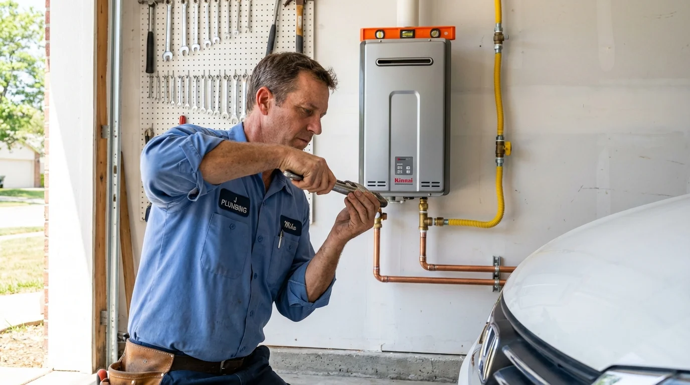 Tankless water heater installation by a Johns Plumbing LLC plumber in Cannon Falls
